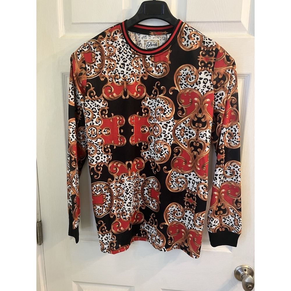 Fresh Prince of Bel-Air Shirt Mens S Black Blue Red Gold Baroque Size Retro Y2K